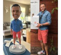 Personalised Bobbleheads: Casual Man Figure Custom Bobblehead | Fully Customisable Bobbleheads | Best Gifts for Man or Father