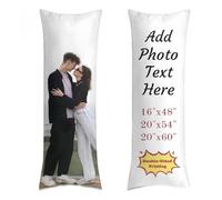 Personalised Body Pillow Cover, Custom Photo Pillow Cover with photo, Long Pillow Case with Zipper, Customised Two-Sides Full Body Pillowcase, Bolster Pillow Cases for Valentines Day Birthday