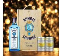 Personalised Bombay Sapphire Gin London Dry Gift Set with Folkington's Tonics - 70cl (40% ABV) | Beer Hunter