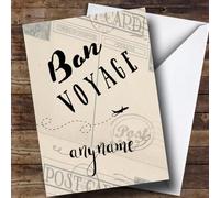 Personalised Bon Voyage Plane Classic Bon Voyage Travel Card - Good Luck On Travels, Bon Voyage Card, Going Travelling Card, Leaving Card