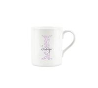Personalised Bone China Mug - Floral Pink Letter I - Small Coffee Tea Mug Gift Present