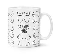 Personalised Boobs Cartoon Pattern 10oz Mug Cup Funny