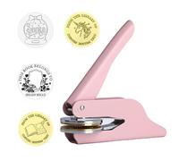 Personalised Book Embosser & Custom Address Stamp | Multi-Use for Books, Envelopes, Documents, Gift Packaging (Pink)