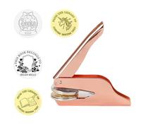 Personalised Book Embosser & Custom Address Stamp | Multi-Use for Books, Envelopes, Documents, Gift Packaging (Rose Gold)