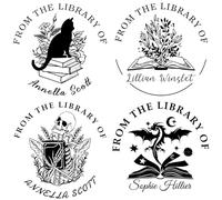 Personalised Book Embosser Custom Book Stamp for Book Lovers from The Library of Ex Libris Customised Library Embosser Self-Inking Stamp
