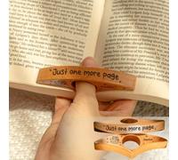 Personalised Book Page Holder - Just One More Page, Custom Wooden Thumb Page Holder for One-Handed Reading, Reading Bookish Accessories Gift for Teachers Book Lovers
