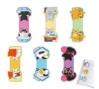 Personalised Bookmark, 6PCs Cat Bookmark Book Mark Magnetic Bookmarks for Kids Magnetic Bookmarks for Women Cute Bookmarks Book Marks for Children Magnetic Bookmark for Funny Book Lovers Gifts