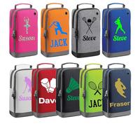 Personalised Boot Bag - Custom Name Sports Shoe Bag - Water-Resistant & Easy Clean - Colourful Design for Kids School PE, Football, Rugby, Dance, Badminton, Golf - Ideal for Boys & Girls (Royal Blue)