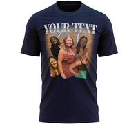 Personalised Bootleg Girlfriend T Shirt for Men Custom Retro Rap Funny Vintage Stag Do Tee, L, Navy