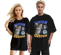 Personalised Bootleg Rap Tee Shirts Custom Face T Shirt with Picture Text Custom Vintage Graphic T-Shirt for Women Men Personalized Shirts for Girlfriend Boyfriend Gifts for Birthday Christmas