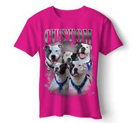 Personalised Bootleg T-Shirt: Dog Collage, Viral 90s Style, 12 Themes, 7 Colours, Men's, Women's, Kids
