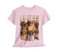 Personalised Bootleg T-Shirt with Dog Photo Collage, Viral 90s Style - Unisex Tee Top for Dog Lovers