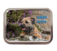 Personalised Border Terrier Puppy St020 2oz Tobacco Tin | Baccy Storage | Pill Box | Cigarette Rolling Stash Can