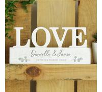 Personalised Memento Company Personalised Botanical Wooden Love Ornament