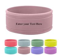 Personalised Bottle Band, Silicone, Water Bottle Name Bands, Label for Bottles, Food Grade Silicon Non-Slip Anti-Heat Insulation Hollow Cup Sleeve (Pink)