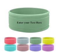 Personalised Bottle Band, Silicone, Water Bottle Name Bands, Label for Bottles, Food Grade Silicon Non-Slip Anti-Heat Insulation Hollow Cup Sleeve (Green)