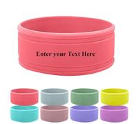 Personalised Bottle Band, Silicone, Water Bottle Name Bands, Label for Bottles, Food Grade Silicon Non-Slip Anti-Heat Insulation Hollow Cup Sleeve (Watermelon Red)