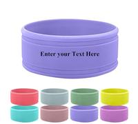 Personalised Bottle Band, Silicone, Water Bottle Name Bands, Label for Bottles, Food Grade Silicon Non-Slip Anti-Heat Insulation Hollow Cup Sleeve (Purple)