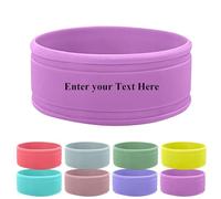 Personalised Bottle Band, Silicone, Water Bottle Name Bands, Label for Bottles, Food Grade Silicon Non-Slip Anti-Heat Insulation Hollow Cup Sleeve (Purple Pink)