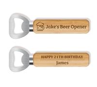 Personalised Bottle Opener - Custom Wooden Handle Beer Bottle Opener, Personalised Bottle Top Openers Engraved Logo Text, Gift for Daddy Uncle Grandad Fathers Day Housewarming Birthday