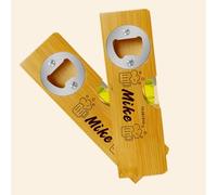 Personalised Bottle Opener, Custom Wooden Spirit Level, 2 in 1 Multi Tool DIY Multitool Gift for Him, Dad,Grandad,Stepdad, Father's Day, Birthday, for Him, Builder, Tradesman Present.(2pcs)