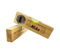 Personalised Bottle Opener, Custom Wooden Spirit Level, 2 in 1 Multi Tool DIY Multitool Gift for Him, Dad,Grandad,Stepdad, Father's Day, Birthday, for Him, Builder, Tradesman Present.(1pcs)