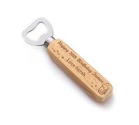 Personalised Bottle Opener for Him Engraved Custom Wood Handle Bottle Opener for Birthday Personalised Gifts for Men Dad Son Uncle Brother Teacher Friends Daddy 18th 21st 30th (Design 1)