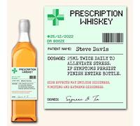 Personalised Bottle Sticker Prescription Medicine Pharmacy Novelty Alcohol Whiskey Whisky Spirit Custom Label - L130