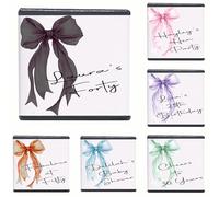 Personalised Bow Chocolate Neapolitan Squares Birthday Congratulations Cheers Thank you Fabulous at 30 40 50 60 Party Favour Gift Custom Own Design (100, Black Foil)