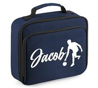 Personalised Bowling Lunch Cooler Bag, Custom Bowling Gifts Boys Lunch Box, Back to School Gifts for Son who Loves Playing Bowling, 24cm x 20cm x 8cm, Navy