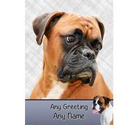 Personalised Boxer Dog Greeting Card (Birthday, Mothers Day, Fathers Day, Christmas, Blank) - Custom Card for Him Her Male Female Family Kids