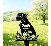 Personalised Boxer Memorial Stake, Metal Dog Headstone, Sympathy Sign | Memorial Plaques for Outdoors, Dog Memorial Gifts for Loss of Dog, Garden Decor, Grave Decorations for Cemetery, Grave Marker