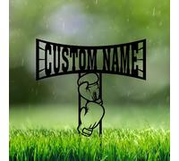 Personalised Boxer Metal Stake Boxing Remembrance Grave Marker Dad Grave Marker Boxing Ring Bereavement Outdoor Plaque Dad Loss Stakes Bereavement Gifts Memorial Gifts Garden Decor