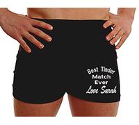 Personalised boxer shorts for husband Best Tinder Match Ever - Leg (l) Black