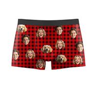 Personalised Boxers for Men, Boxers with Face on Personalised, Custom 1~3 Photos, Funny Men's Boxer Shorts, Personalised Gifts for Men Dad Boyfriend, S~XL