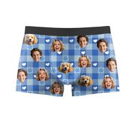 Personalised Boxers for Men, Boxers with Face on Personalised, Custom 1~3 Photos, Funny Men's Boxer Shorts, Personalised Gifts for Men Dad Boyfriend, S~XL
