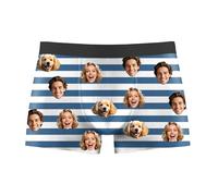 Personalised Boxers for Men, Boxers with Face on Personalised, Custom 1~3 Photos, Funny Men's Boxer Shorts, Personalised Gifts for Men Dad Boyfriend, S~XL