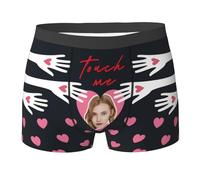 Personalised Boxers for Men Custom Boxers Briefs with Face On Photo Picture Customized Underwear Underpants for Men-Black,XXL