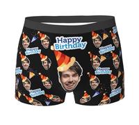 Personalised Boxers for Men,Custom Face Boxer Briefs Personalized Underwear Photo Picture Customized Boxers Underpants Underwear Personalised Gifts for Him(Polyester,Style17)