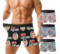 Personalised Boxers for Men Custom Funny Boxers with Face Personalised Underwear Gifts for Men Husband Boyfriend Valentines Gifts for Him (UK, Alpha, S, 3XL, Regular, Regular, I❤my wife design)