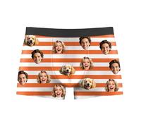 Personalised Boxers for Men Custom Funny Boxers with Face Photo Custom Novelty Boxer Elastic Waist Soft Underpants Breathable Underwear Personalised Gifts for Valentine's Day S-3XL