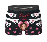 Personalised Boxers for Men, Custom Mens Boxers, Customised Photo Underpants Underwear Shorts, Funny Personalised Gifts for Men Man Boyfriends Husband Fiance (M,E)