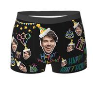 Personalised Boxers for Men, Custom Mens Boxers with Girlfriend Face on, Customised Photo Underpants Underwear Shorts, Funny Personalised Gifts for Men Man Boyfriends Husband Fiance(P,XXL)