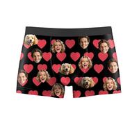 Personalised Boxers for Men Funny Boxers with Face Photo Custom Novelty Boxer Polyester Briefs Casual Underpants Mens Personalised Gifts for Valentine'S Day Birthday for Husband Boyfriend