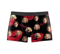 Personalised Boxers for Men Funny Boxers with Face Photo Custom Novelty Boxer Polyester Briefs Casual Underpants Mens Personalised Gifts for Valentine'S Day Birthday for Husband Boyfriend