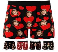 Personalised Boxers for Men with Face, Custom Funny Face Underwear with Name, Personalised Mens Underpants Shorts Gifts for Valentine's Day, Christmas Day, Personalised Funny Gifts for Him Boyfriend