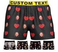 Personalised Boxers for Men with Face, Custom Funny Face Underwear with Name, Personalised Mens Underpants Shorts Gifts for Valentine's Day, Christmas Day, Personalised Funny Gifts for Him Boyfriend