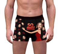 Personalised Boxers For Men With Face Photo, Custom Girlfriend Face Mens Boxers Personalised Mens Underpants Shorts Gifts for Valentine's Day, Christmas Day, Personalised Funny Gifts for Him, S-3XL