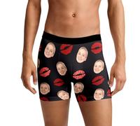 Personalised Boxers For Men With Face Photo, Custom Girlfriend Face Mens Boxers Personalised Mens Underpants Shorts Gifts for Valentine's Day, Christmas Day, Personalised Funny Gifts for Him, S-3XL
