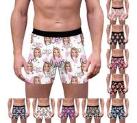Personalised Boxers for Men with Photo, Custom Funny Face Underwear, Personalised Mens Underpants Shorts Gifts for Valentine's Day, Christmas Day, Boyfriend,Husband